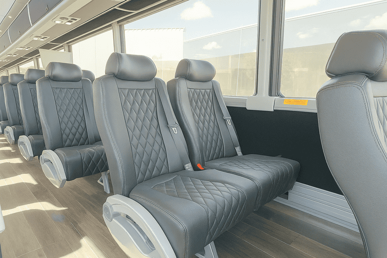 interior of Charter Bus Rental Salinas charter bus